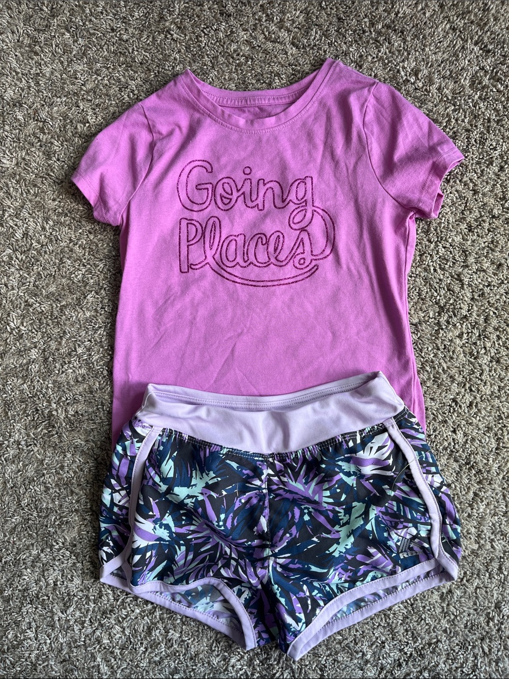 RBX Lavender Performance Athletic shorts with  purple shirt size 6-6x